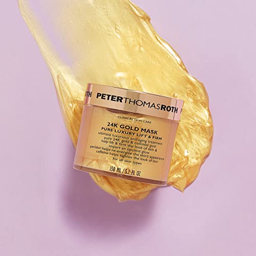 Peter Thomas Roth | 24K Gold Mask | Pure Luxury Lift and Firm, Anti-Aging Gold Face Mask, Helps Lift, Firm and Brighten the Look of Skin, 5 Fl Oz (Pack of 1)