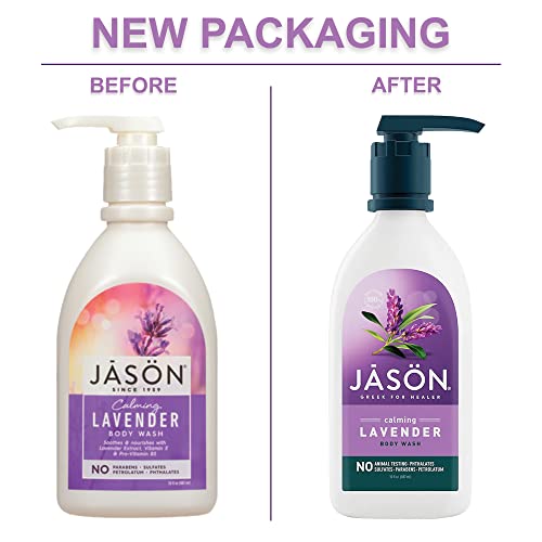 JASON Natural Body Wash and Shower Gel, Calming Lavender, 30 Oz