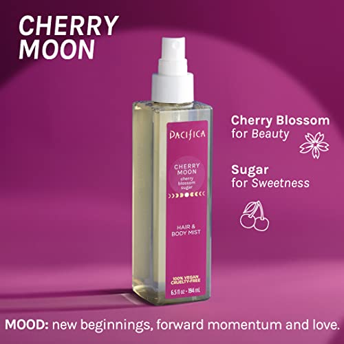 Pacifica Beauty | Cherry Moon Hair Perfume and Body Spray | Cherry Blossom, Sugar Notes | Natural + Essential Oils | Alcohol Free | Clean Fragrance | Vegan + Cruelty Free