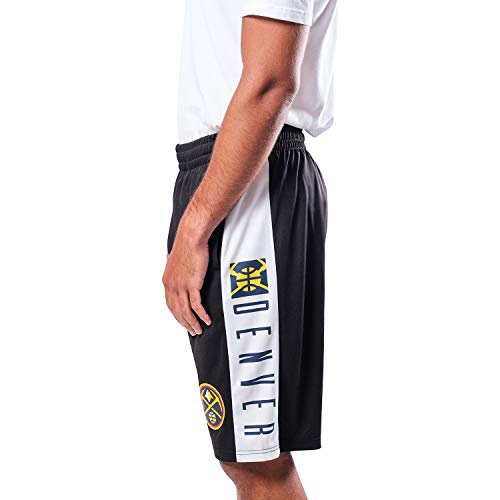 Ultra Game NBA Denver Nuggets Mens Mesh Basketball Shorts, Black, Small