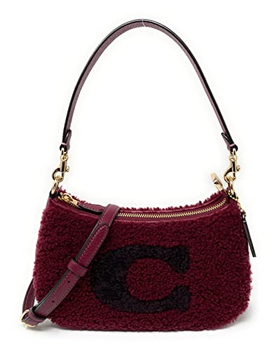 Coach Teri Shoulder Bag (IM/Black Cherry With Coach Motif - Shearling)