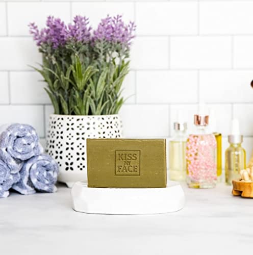 Kiss My Face Olive Oil Fragrance Free Bar Soap, Moisturizing Bar Soap, Cruelty Free Vegan Soap, Palm Oil Free, 4 Oz Per Bar, 3 Pack