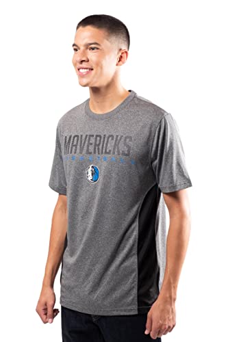 Ultra Game NBA Dallas Mavericks Mens Active Tee Shirt, Charcoal Heather, X-Large