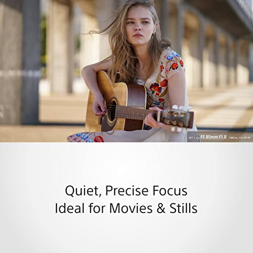 Sony SEL-85F18 Portrait Lens Fixed Focal 85mm F1.8 Full Frame Suitable for A7, ZV-E10, A6000 and Nex Series, E-Mount Black