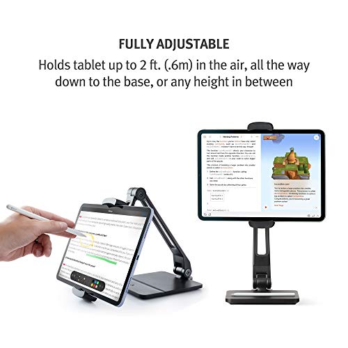 Twelve South HoverBar Duo for Tablets | Adjustable Arm with Weighted Base and Surface Clamp Attachments for Mounting Device
