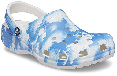 Crocs unisex adult Classic Graphic Clog, Cloud Print, 7 Women 5 Men US