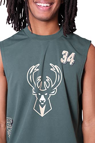 Ultra Game NBA Milwaukee Bucks - Giannis Antetokounmpo Mens Active Tank Top, Team Color, Medium