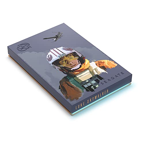 Seagate Luke Skywalker SE FireCuda External Hard Drive 2TB HDD - USB 3.2, Customizable LED RGB Lighting, Blue, Works with PC, Mac, Playstation, and Xbox, with 1-Year Rescue Services (STKL2000412)