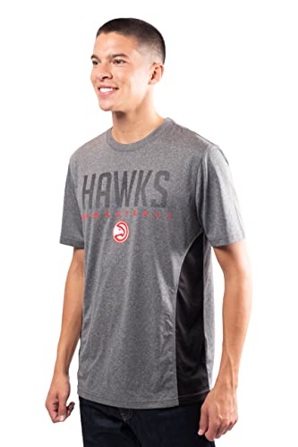 Ultra Game NBA Atlanta Hawks Mens Active Tee Shirt, Charcoal Heather, Small
