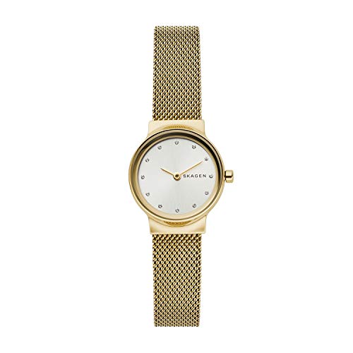Skagen Women's Freja Quartz Watch with Stainless Steel Mesh Strap, Gold, 12 (Model: SKW2717)