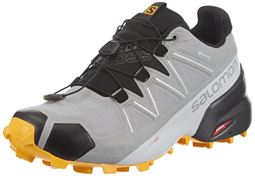 Salomon Speedcross 5 Gore-TEX Trail Running Shoes for Men, Monument/Black/Saffron, 11