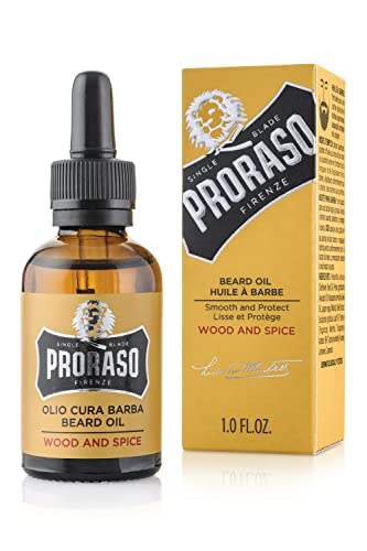 Proraso Beard Oil for Men to Tame, Smooth and Condition Beard Hair - Wood and Spice, 1 Fl Oz (Pack of 1)