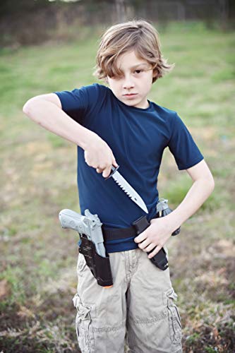 Sunny Days Entertainment Commando Toy Play Set – 5 Piece Military Toys for Kids | Cowboy Sheriff Blaster with Holster and Adjustable Belt | Role Play Dress Up Costume Accessories – Maxx Action