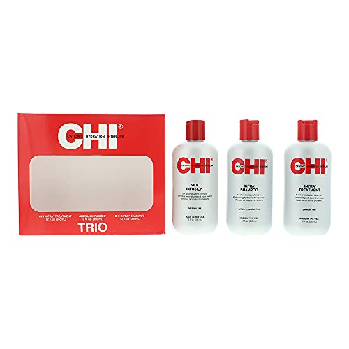 CHI Trio Kit with CHI Infra Shampoo, CHI Infra Treatment and CHI Silk Infusion
