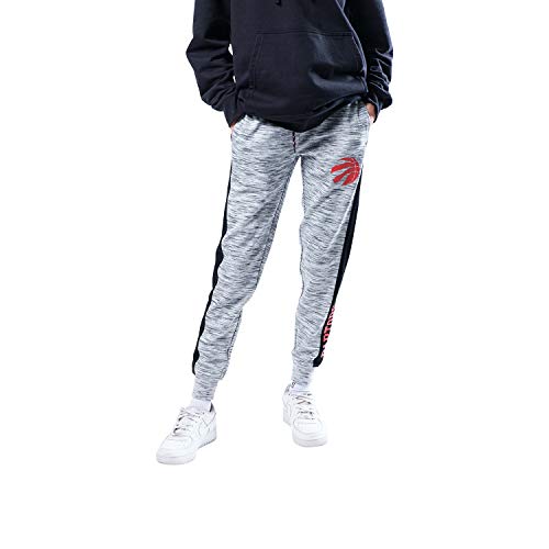 Ultra Game NBA Toronto Raptors Womens Active Basic Fleece Jogger Sweatpants, Space Dye Gray, Medium