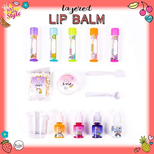 Just My Style Layered Lip Balm by Horizon Group USA, DIY 5 Shimmering Lip Balms, Mix Fruity Flavors To Make Your Own Unique Lip Balm. Strawberry, Tropical Fruit and Very Berry