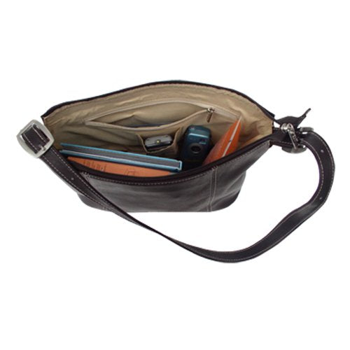 Piel Leather Medium Shoulder Bag, Chocolate, One Size