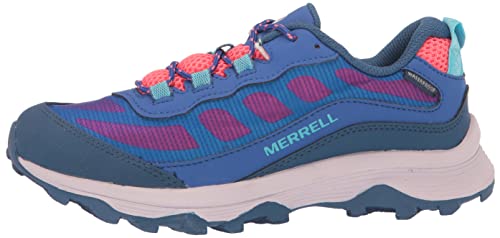 Merrell Moab Speed Low Waterproof Hiking Shoe, Blue/Berry/Turq, 11 US Unisex Big Kid