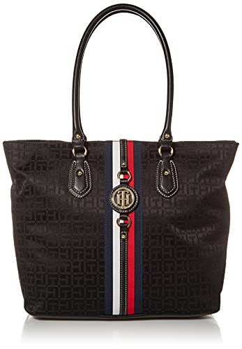 Tommy Hilfiger Women's Jaden Travel Tote Bag ,Black Tonal