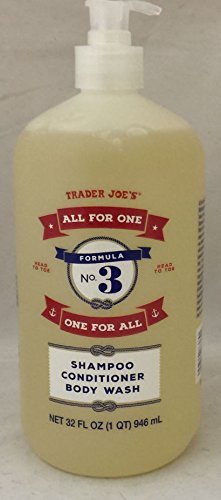 Trader Joe's Formula No.3'All for One, One for All' Shampoo Conditioner and Body Wash 32 fl oz (2 bottle)