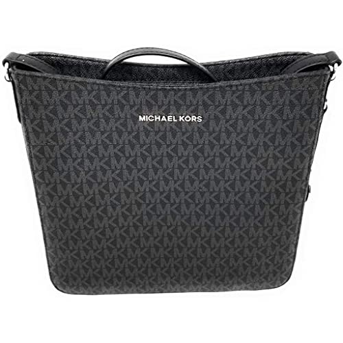 Michael Kors Jet Set Large Messenger Bag Crossbody Black MK Signature