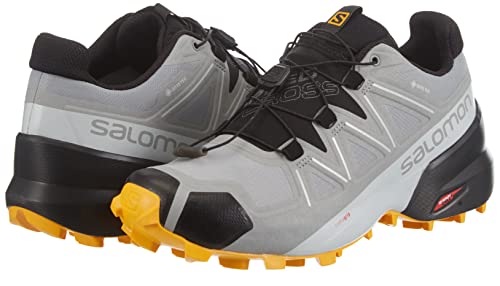 Salomon Speedcross 5 Gore-TEX Trail Running Shoes for Men, Monument/Black/Saffron, 11.5