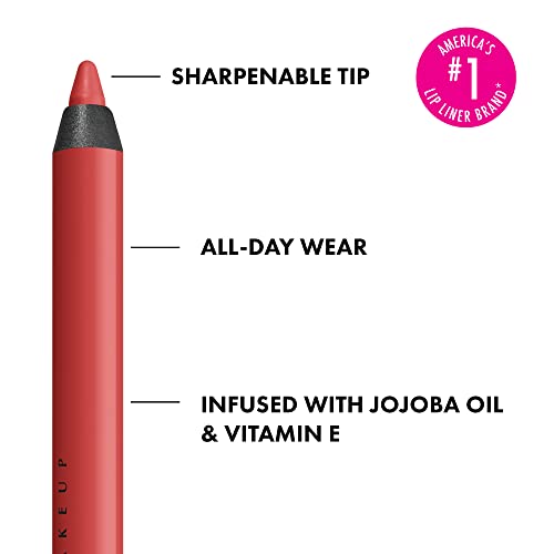 NYX PROFESSIONAL MAKEUP Line Loud Lip Liner, Longwear and Pigmented Lip Pencil with Jojoba Oil and Vitamin E - Rebel Red (Warm Red)