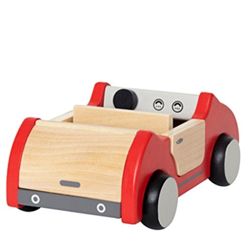 Hape Dollhouse Family Car | Wooden Dolls House Car Toy, Push Vehicle Accessory for Complete Doll House Furniture Set Red, L: 8.9, W: 3.5, H: 5.1 inch