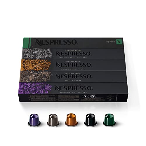 Nespresso Capsules OriginalLine, Ispirazione Variety Pack, Medium and Dark Roast Espresso Coffee, 50 Count Espresso Coffee Pods, Brews 1.35 Ounce (ORIGINALLINE ONLY)