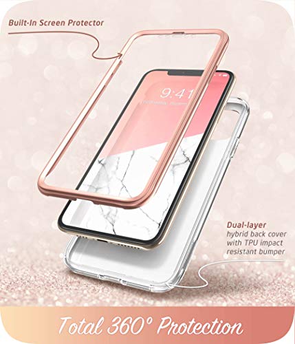 i-Blason Cosmo Series Case for iPhone 11 Pro 5.8 inch, Slim Full-Body Stylish Protective Case with Built-in Screen Protector (Marble)