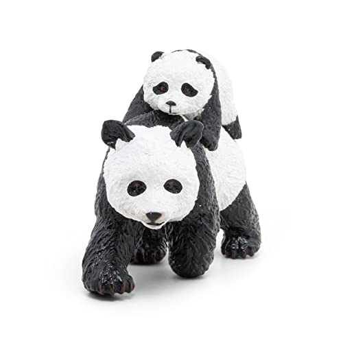 Papo -hand-painted - figurine -Wild animal kingdom - Panda And Baby Panda -50071 -Collectible - For Children - Suitable for Boys and Girls- From 3 years old