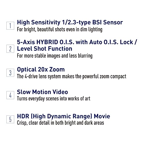 Panasonic Full HD Video Camera Camcorder, 20X Optical Zoom, 1/2.3 Inch BSI Sensor, HDR Capture, Wi-Fi Smartphone HC-V785 (Black)