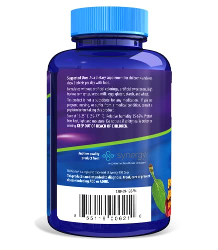 Focus Factor Kids Extra Strength Daily Chewable for Brain Health Support, 120 Count – Vitamins for Kids - Quality Formula – Gluten and Dairy Free Supplements for Children (2 Pack)