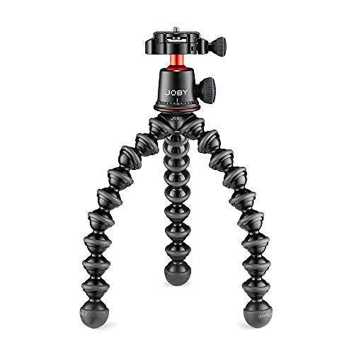JOBY GorillaPod 3K Pro Kit, Includes Stand and BallHead with QR Plate, 6.Lb Load Capacity, Black/Charcoal/Red