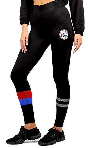 Ultra Game NBA Philadelphia 76ers Womens Leggings Perimeter Fitness Sport Yoga Pants, Black, Large
