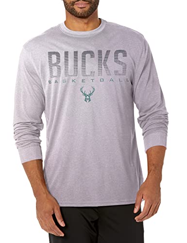 Ultra Game -NBA Men's Active Long Sleeve Pullover T-Shirt Heather Gray Small