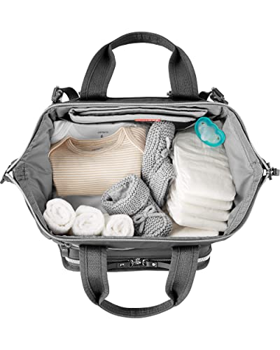 Skip Hop Diaper Bag Backpack: Mainframe Large Capacity Wide Open Structure with Changing Pad and Stroller Attachement, Charcoal