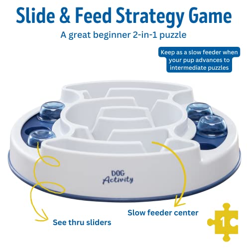 TRIXIE Dog Activity Slide and Feed Strategy Game, Level 2, Dog Puzzle Toy, Dog Treat Puzzle, Interactive Play, Enrichment Toys, Slow Feeder