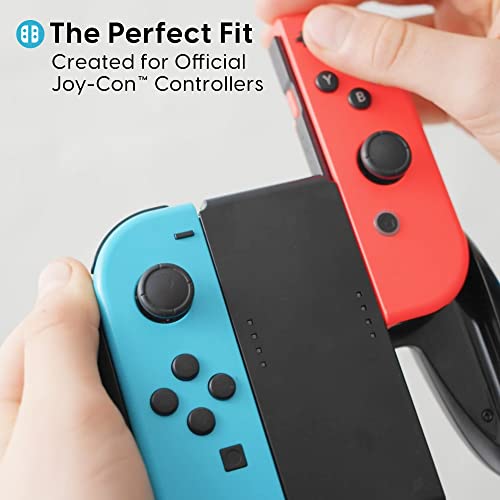 TALK WORKS Gaming Grip for Nintendo Switch Joy-Con - Secure Fit Gaming Controller Grip, Gamer Accessories for Joy-Con, Handheld Joystick Remote Control Holder, Black