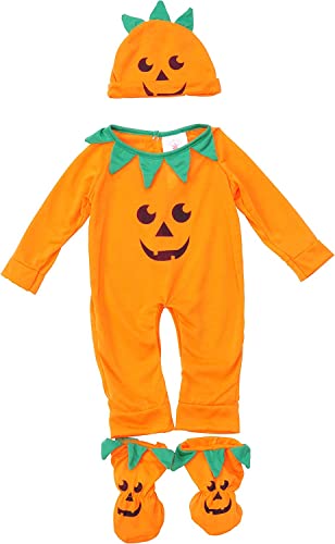 Rubie's unisex baby My First Halloween Lil' Pumpkin Jumper Costumes, Orange,kelly Green,black, 12 Months US