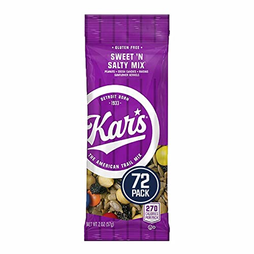 Kar’s Nuts Original Sweet ‘N Salty Trail Mix, 2 oz Individual Snack Packs – Bulk Pack of 72, Gluten-Free Snacks