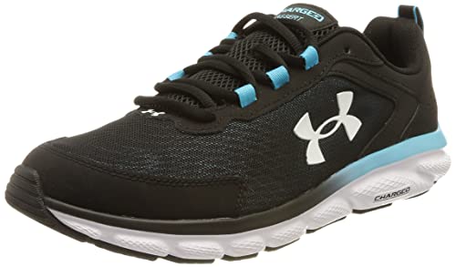 Under Armour Men's Charged Assert 9 Running Shoe, (009) Black/Blue Surf/White, 15