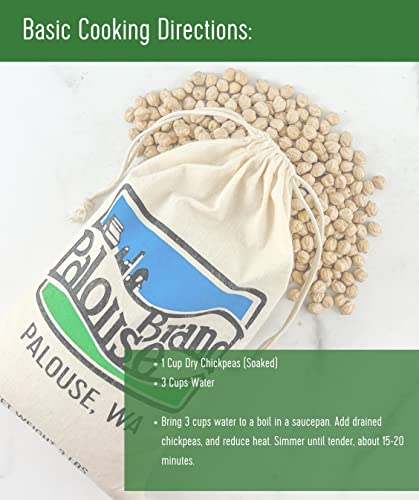 Chickpeas | Garbanzo Beans | Family Farmed in Washington State | Desiccant Free | 5 lbs | Non-GMO Project Verified | Kosher Parve | USA Grown | Field Traced | Burlap Bag