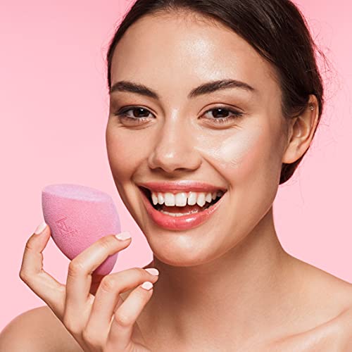 Real Techniques Sponge+ Beauty Makeup Blenders, Poreless Perfection Kit, for Facial Cleanser, Foundation, and Setting Powder, Probiotic Infused, For Natural and Matte Finish, 3 Piece Kit