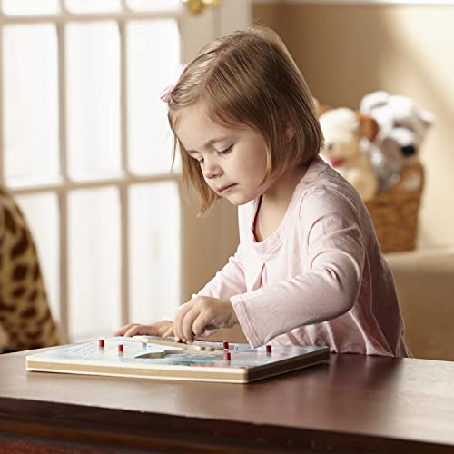 Melissa and Doug Musical Instruments Sound Puzzle - Wooden Peg Puzzle (8 pcs) - Wooden Peg Chunky Baby Puzzle, Music Learning Toys, Musical Sound Puzzles For Toddlers And Preschoolers Ages 2+