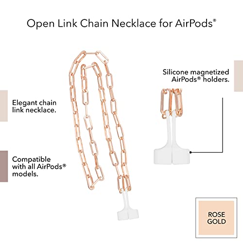 Anne Klein Apple AirPods Paperclip Chain Necklace