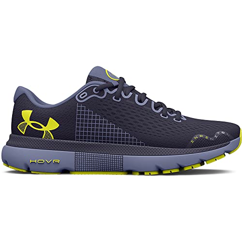 Under Armour Men's HOVR Infinite 4 Running Shoe, (500) Tempered Steel/Aurora Purple/Yellow Ray, 11.5