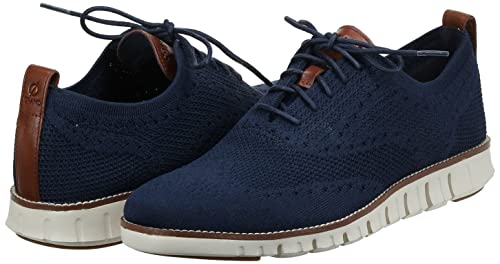 Cole Haan Men's Zerogrand Stitchlite Wingtip Oxford, Marine Blue/Ivory, 10 Medium US