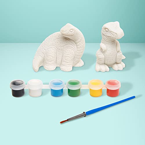 Melissa and Doug Created by Me! Dinosaur Figurines Craft Kit (2 Resin Dinosaurs, 6 Paints, Paintbrush)
