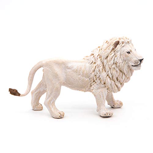 Papo -hand-painted - figurine -Wild animal kingdom - White Lion -50074 -Collectible - For Children - Suitable for Boys and Girls- From 3 years old